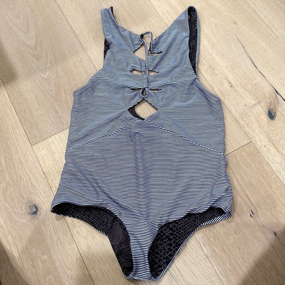Acacia Mauka One Piece in Blue and White Stripe
